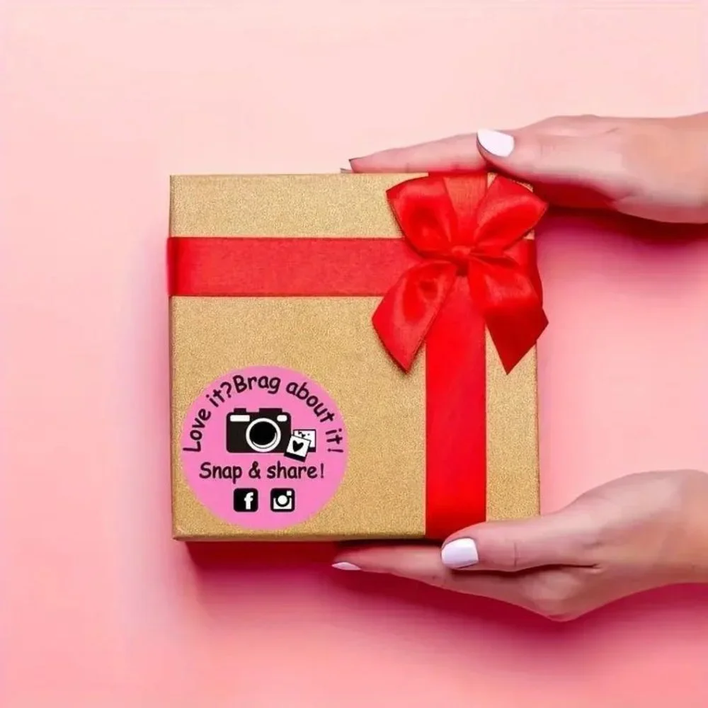 60 Pink Thank You Stickers Snap Share Small Business Packaging